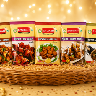 Emunah Chicken Party Combo with Chicken Chilli, Tikka, Kabab, Lollypop and Pepper Kabab Masala