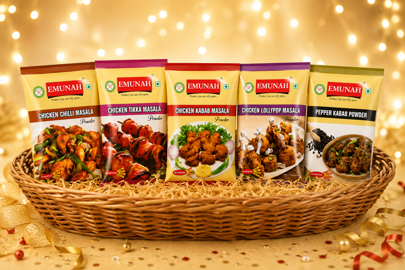 Chicken party combo Emunah Chicken Party Combo with Chicken Chilli, Tikka, Kabab, Lollypop and Pepper Kabab Masala