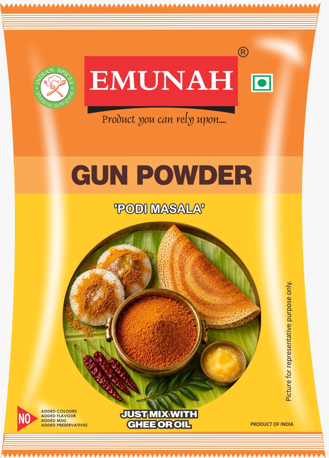 Emunah Gun Powder Podi Masala for idli and dosa
